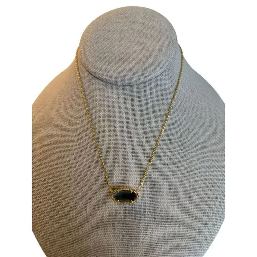 Delicate Gray Gemstone Pendant Necklace in Sterling Silver & 18 kt Vermeil Gold